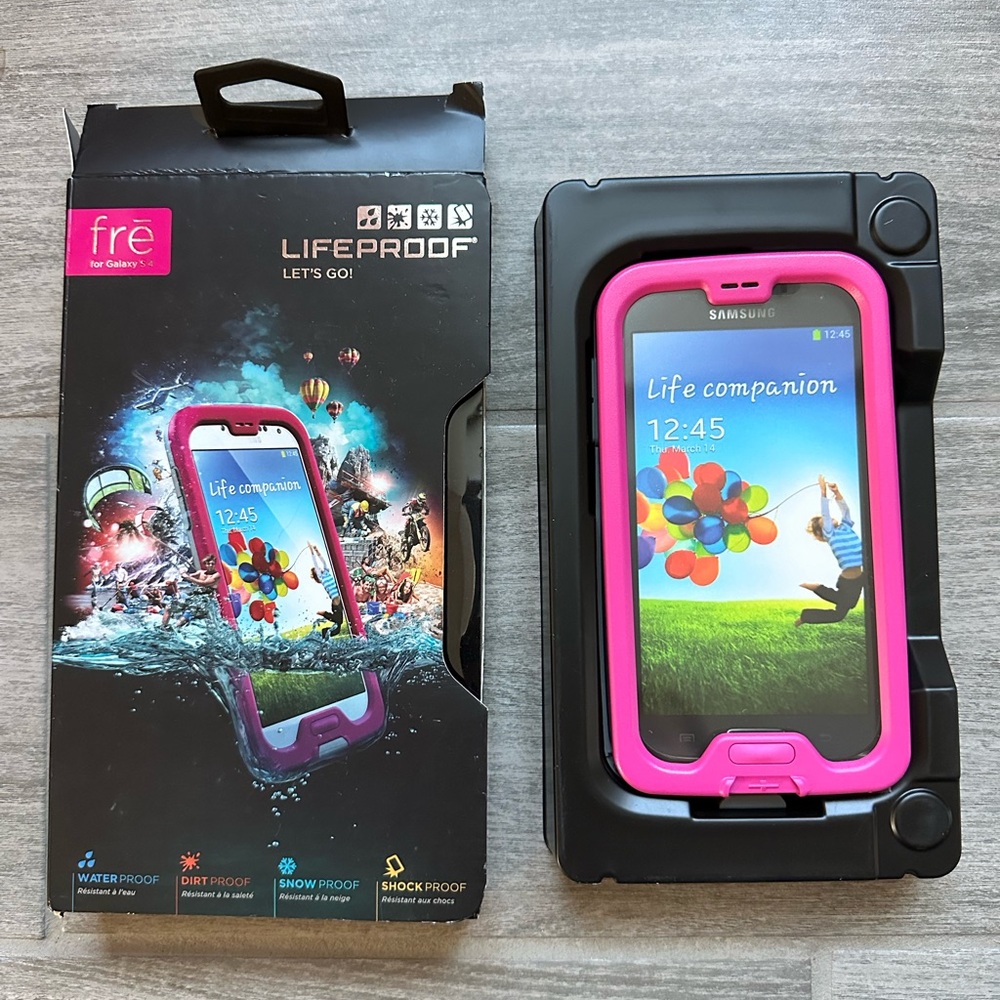 NEW LifeProof Fre Waterproof Phone Case For Samsung Galaxy S4 Pink/Gray